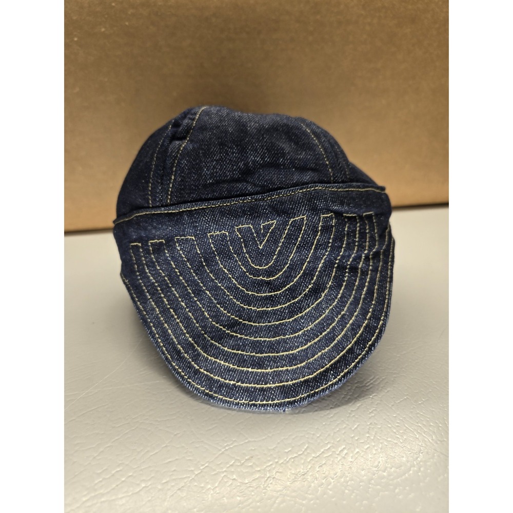 Baird Jeans Denim Hat 23-34" Medium-Large Welding Cap Wool Lined Denim Strapback
